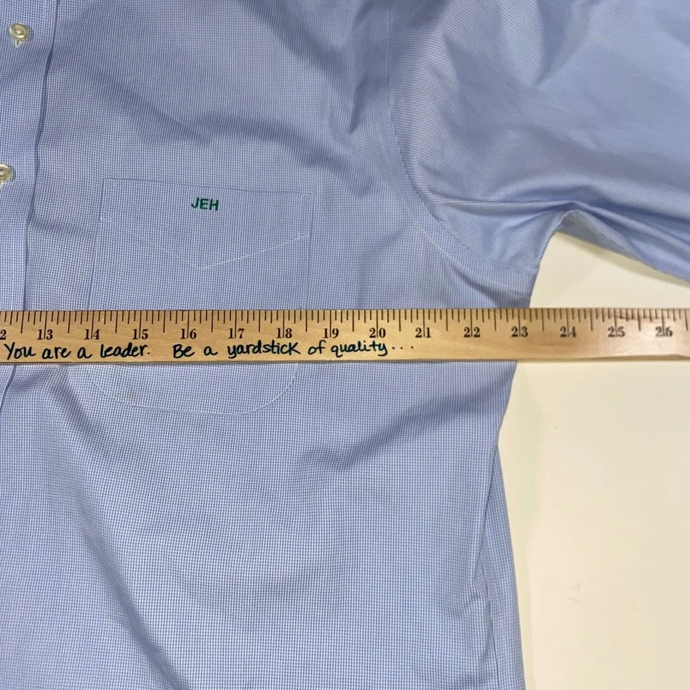 Brooks Brothers Regent Non-Iron Supima Cotton Shirt Blue Check 16.5 35 DD207